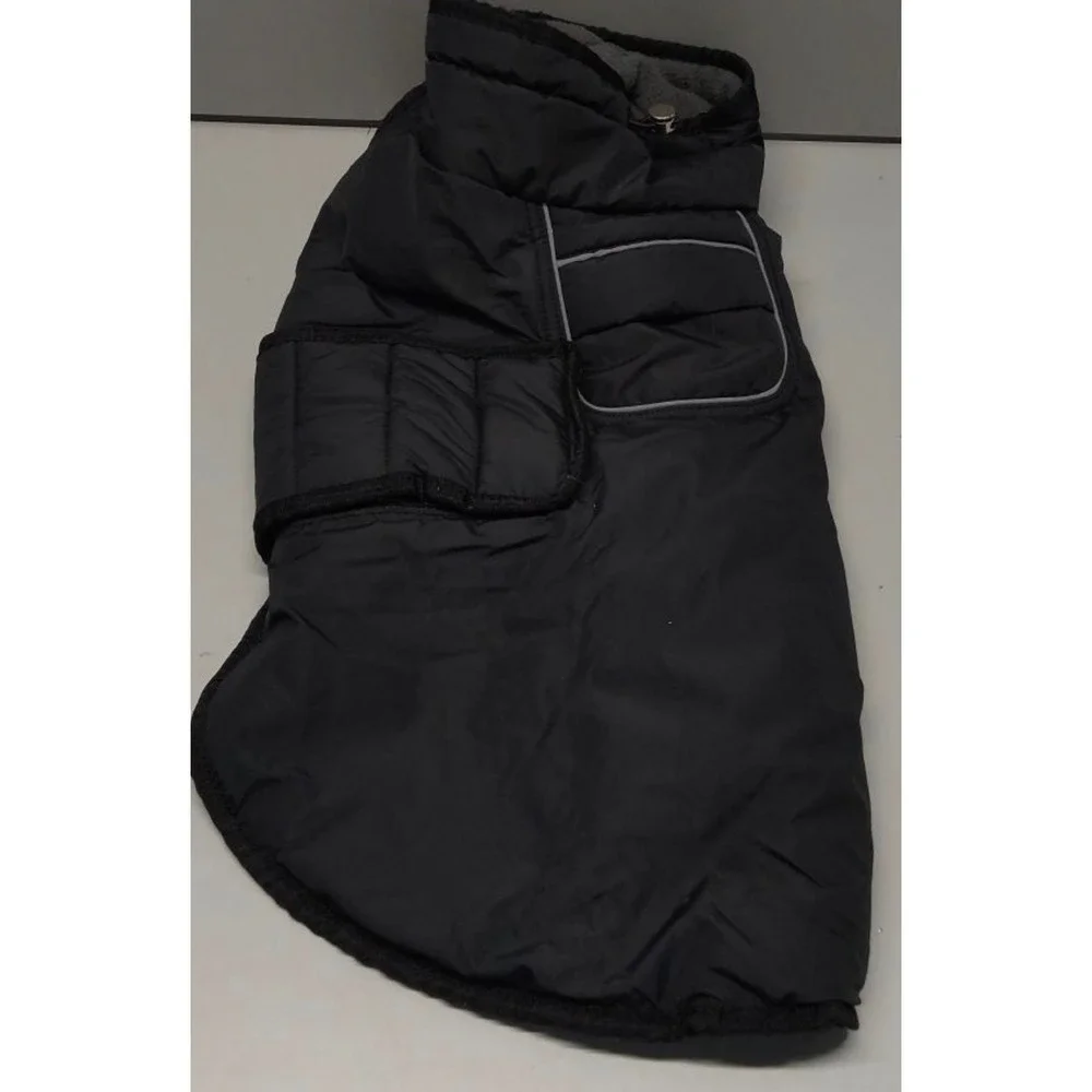 AOFITEE‎ Dog Winter Coat Waterproof Fleece Puffer Jacket Reflective Black Size L